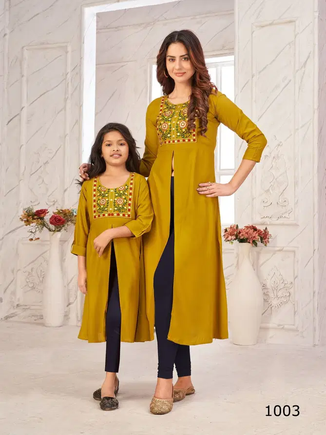 Blue Hills Emotion Mother Daughter Combo Wholesale Kurtis